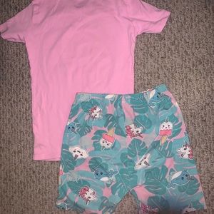 Childrens Place Girls Pink/Blue Pajama Set.
